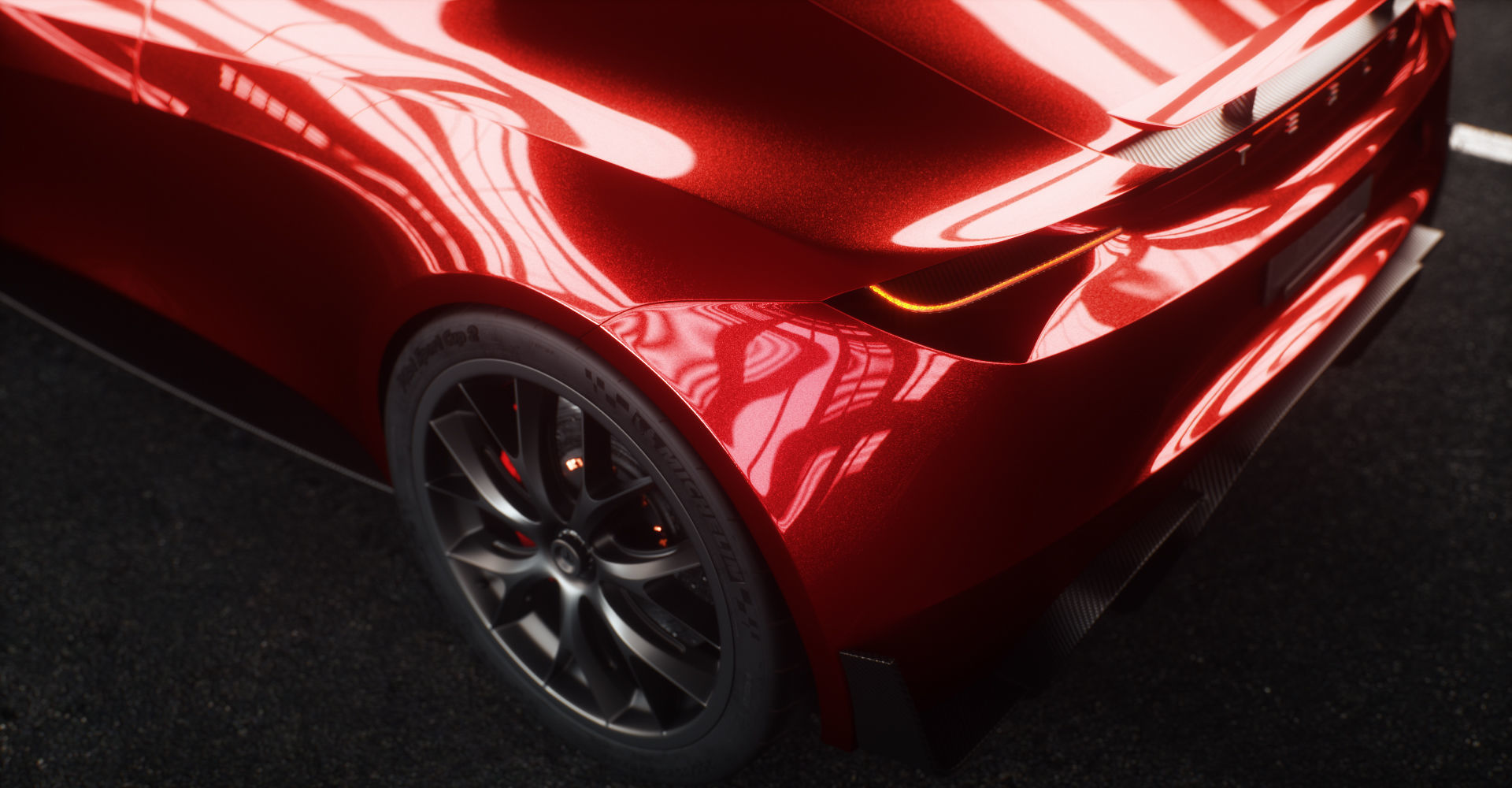 Tesla Roadster 2 Low-poly 3D model_17