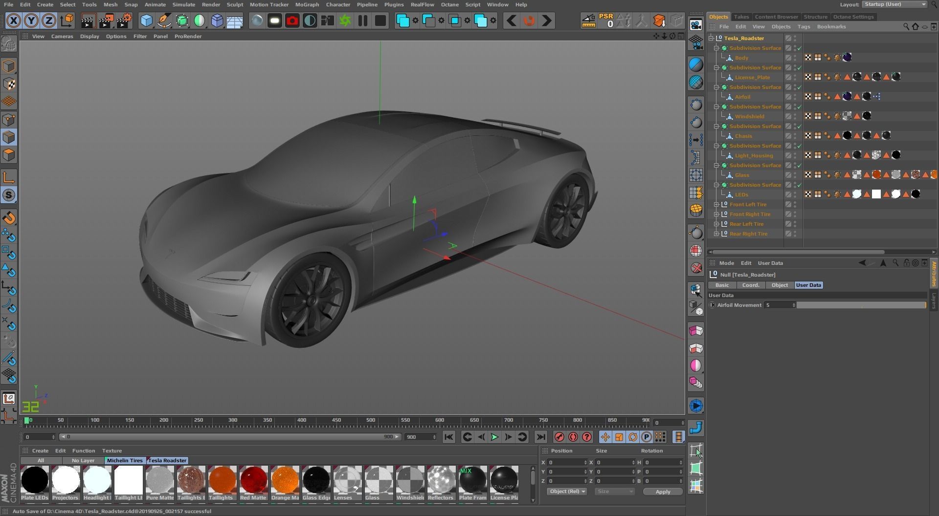 Tesla Roadster 2 Low-poly 3D model_34