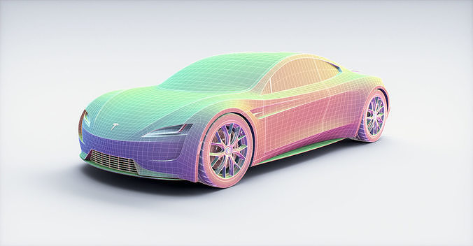 Tesla Roadster 2 Low-poly 3D model 3