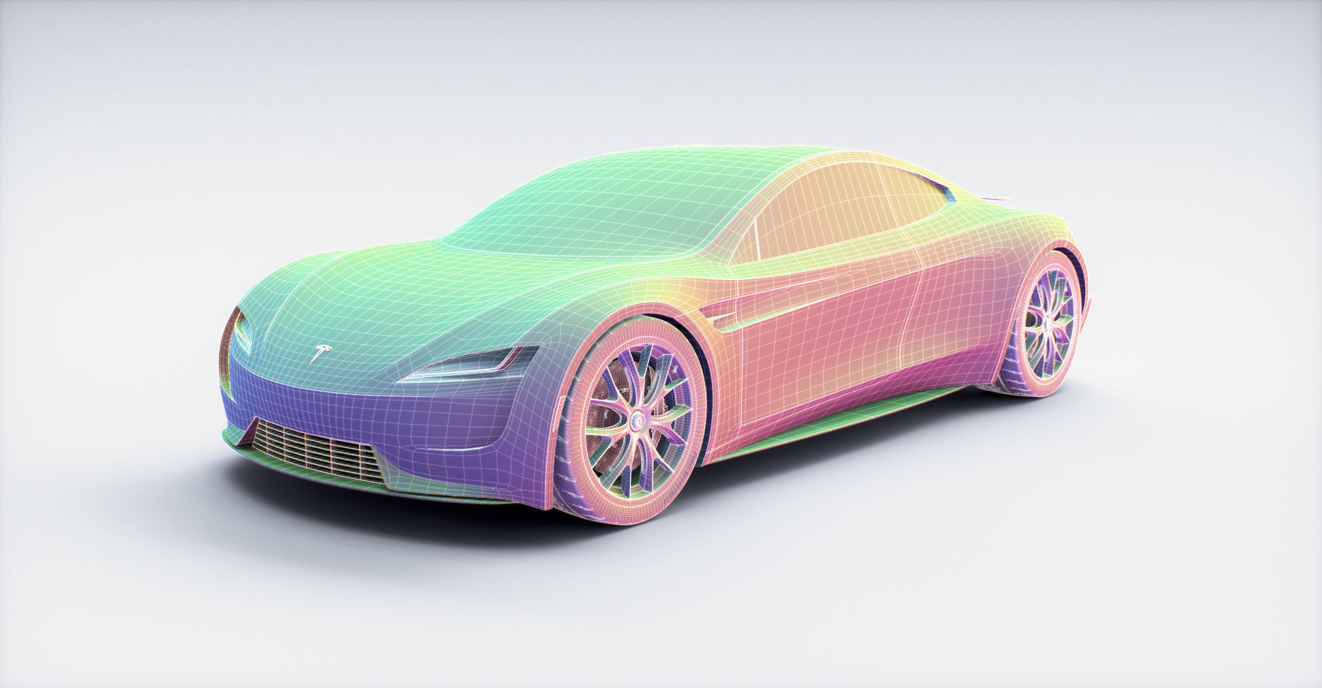 Tesla Roadster 2 Low-poly 3D model_3