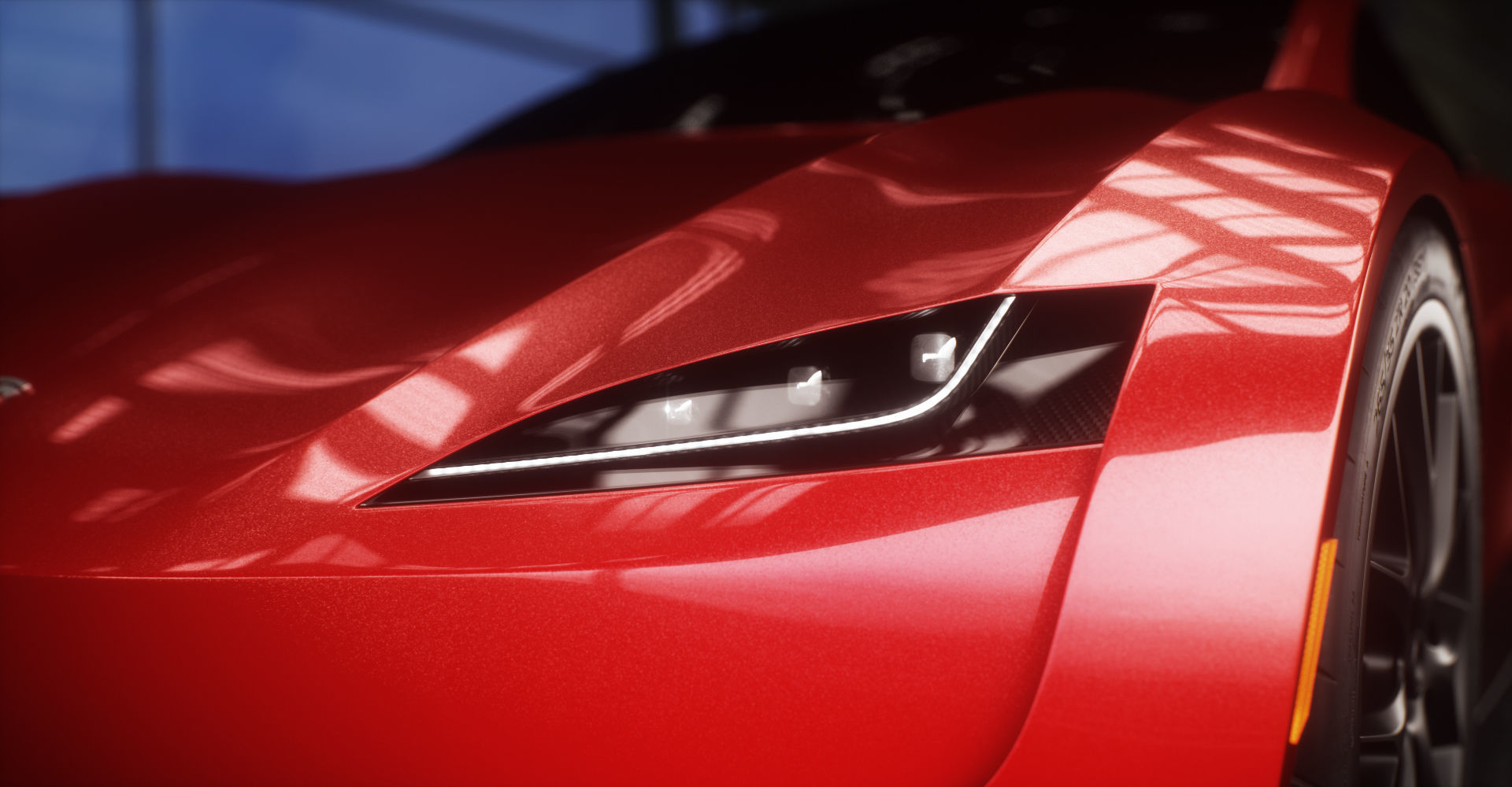 Tesla Roadster 2 Low-poly 3D model_16