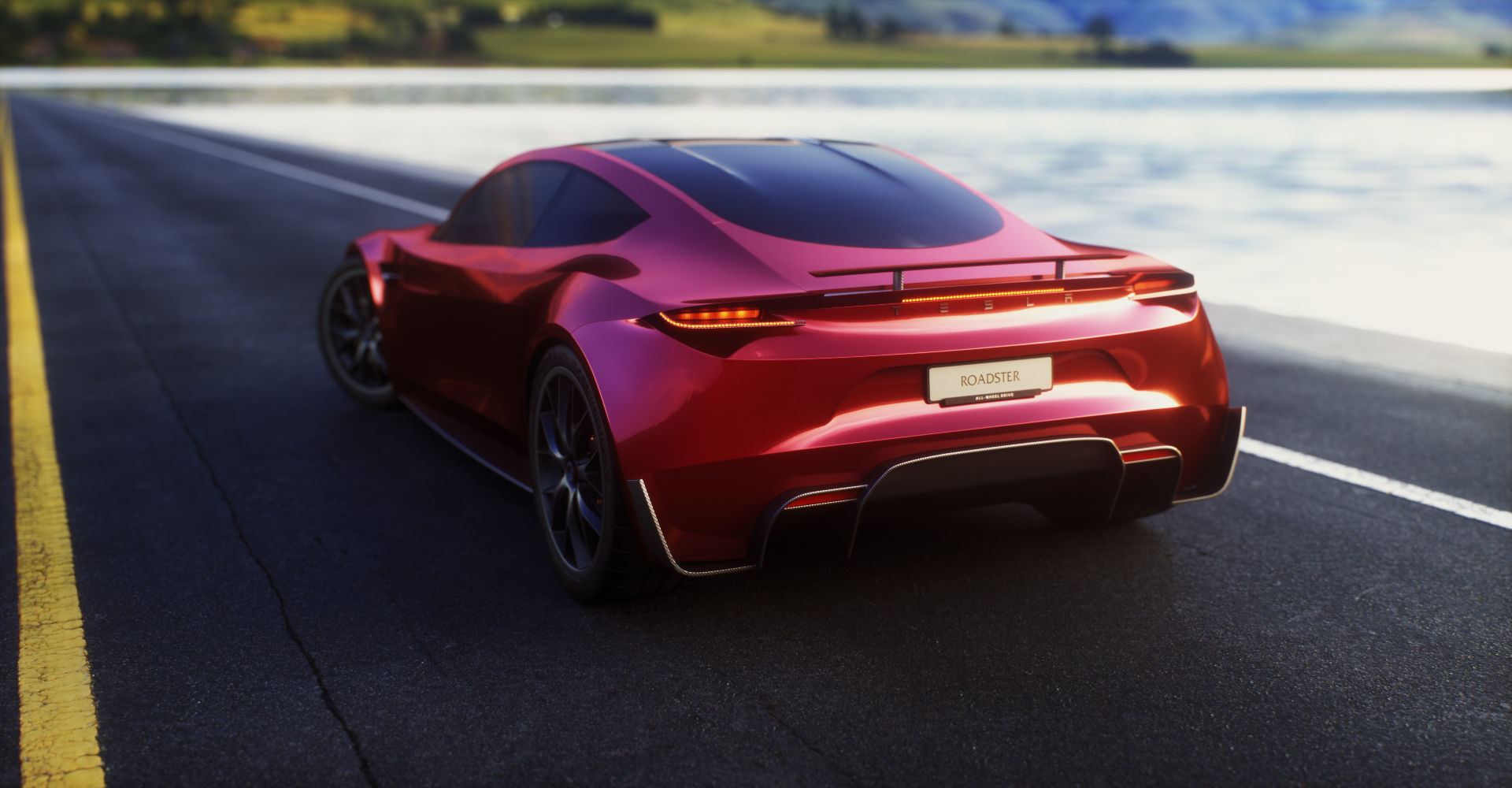 Tesla Roadster 2 Low-poly 3D model_4