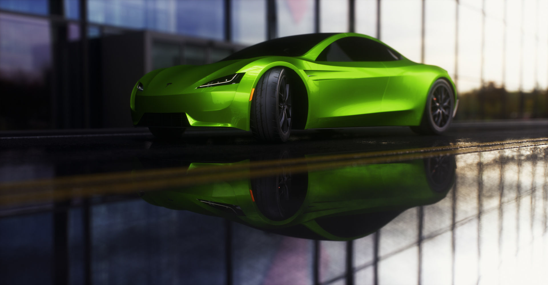 Tesla Roadster 2 Low-poly 3D model_22