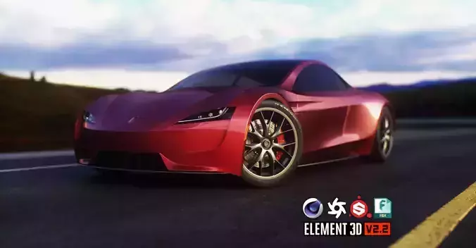 Tesla Roadster 2 Low-poly 3D model