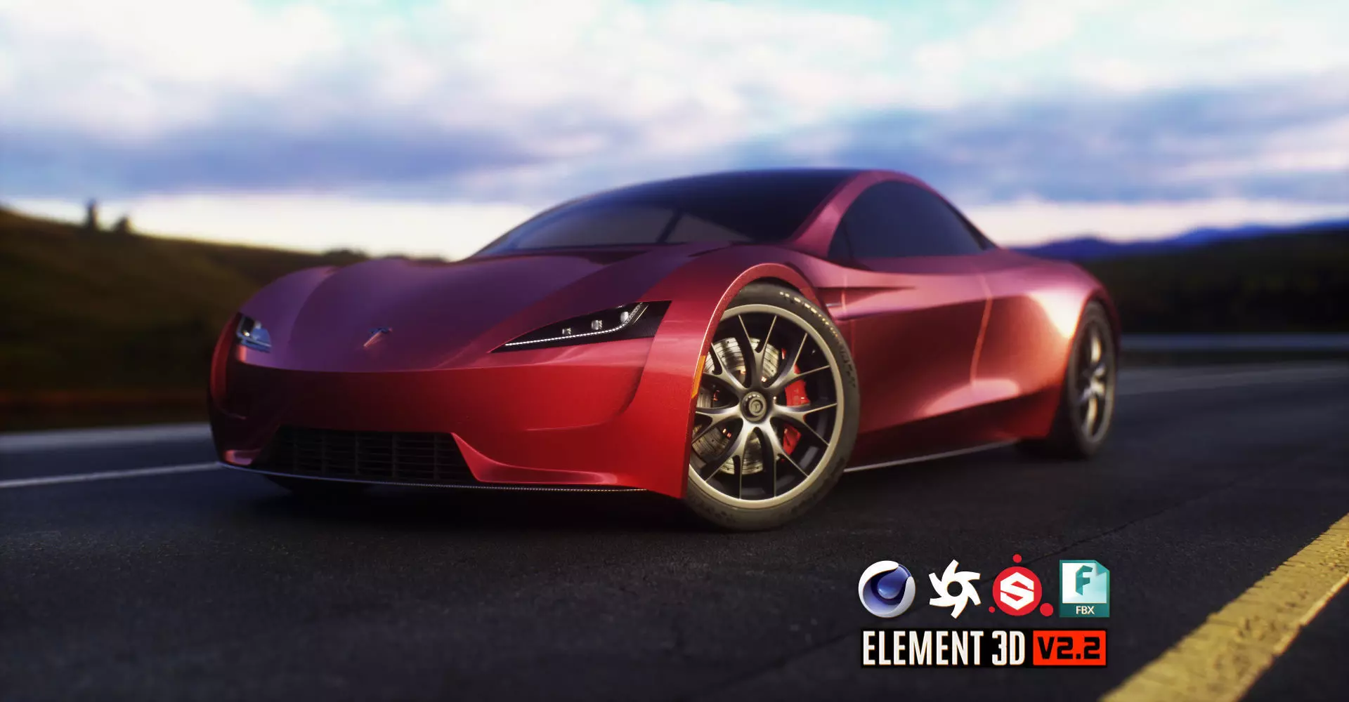 Tesla Roadster 2 Low-poly 3D model_0