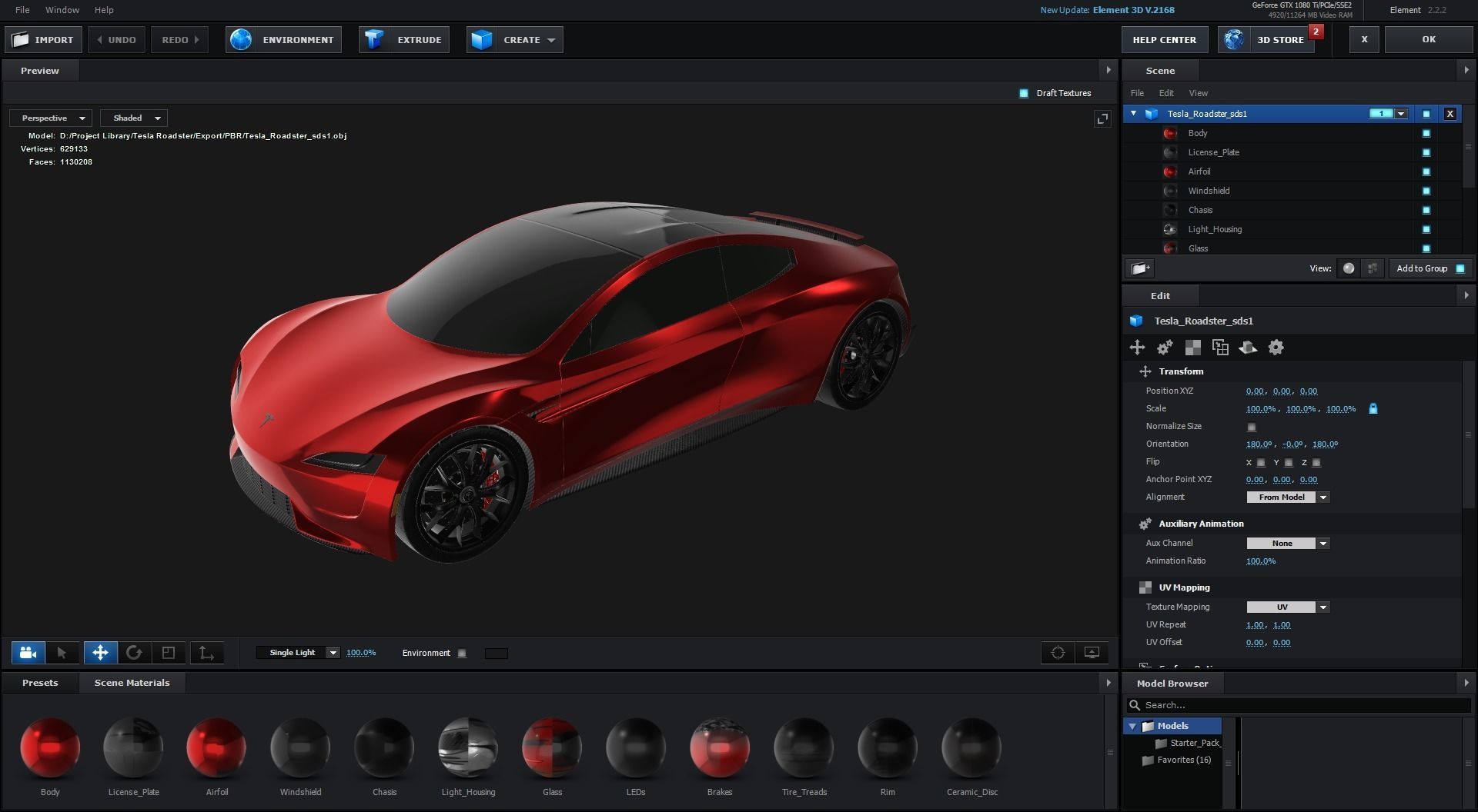 Tesla Roadster 2 Low-poly 3D model_37