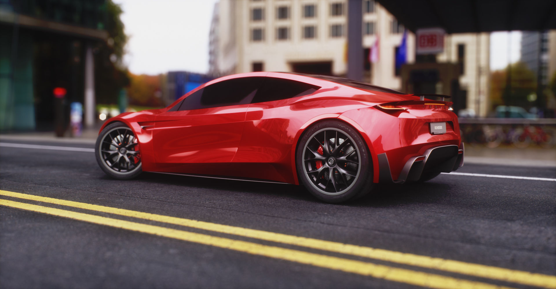 Tesla Roadster 2 Low-poly 3D model_9