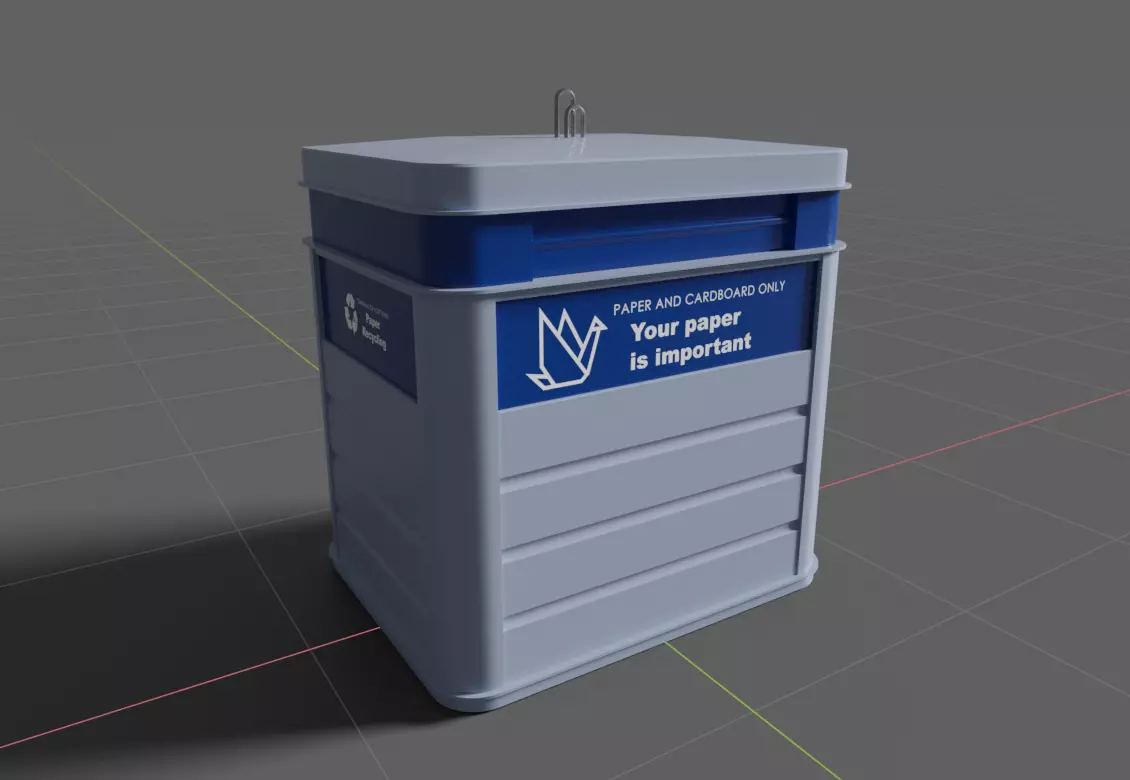 Paper recycling container 3D model