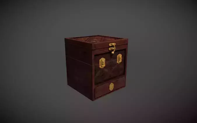 Antique Puzzle Box Low-poly 3D model