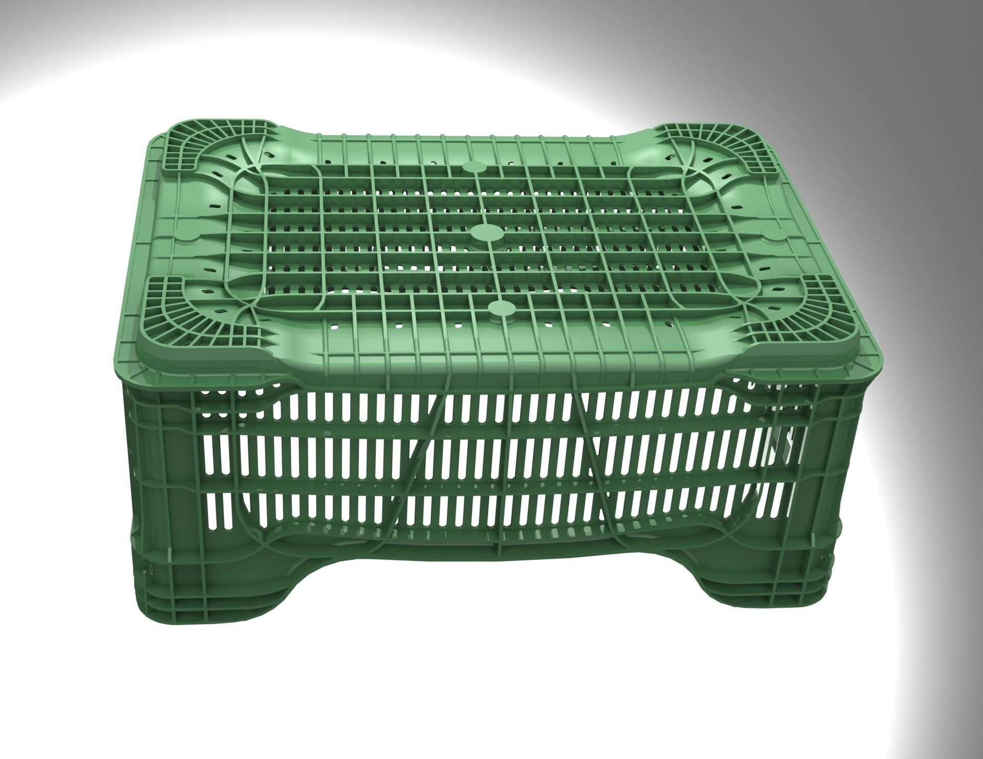 Plastic crate 3D model_3