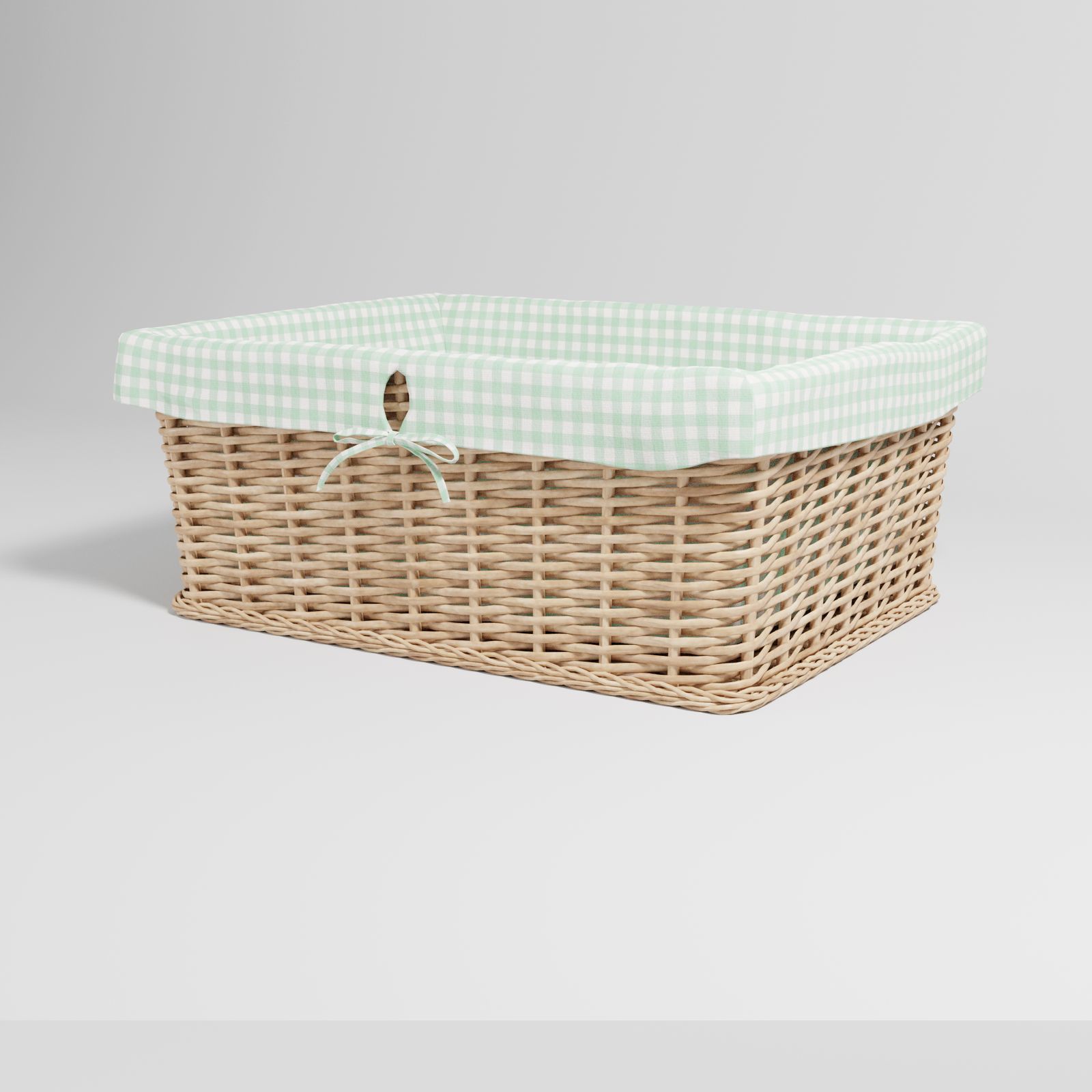 Wicker basket 3D model_1