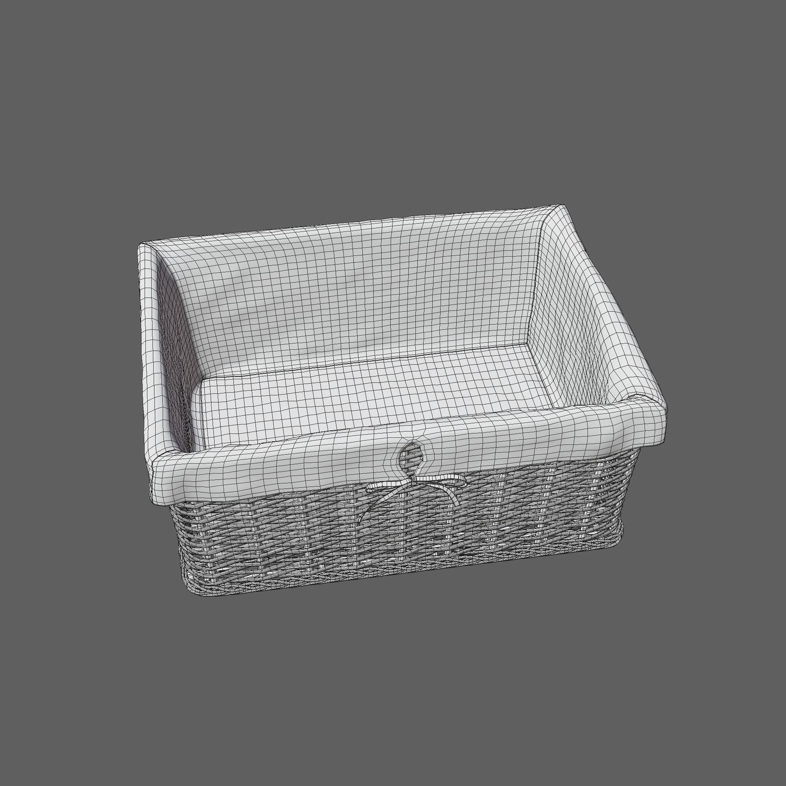 Wicker basket 3D model_4