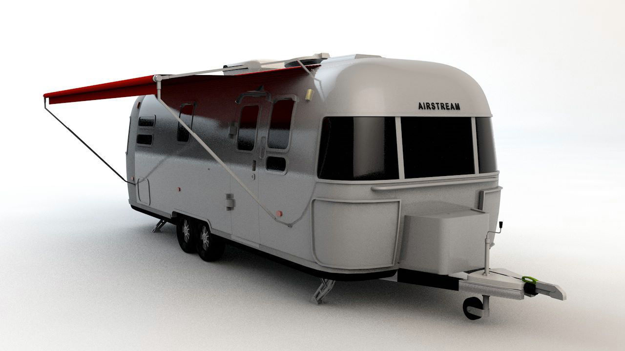 Airstream Trailer Scale 1-18 3D print model_2