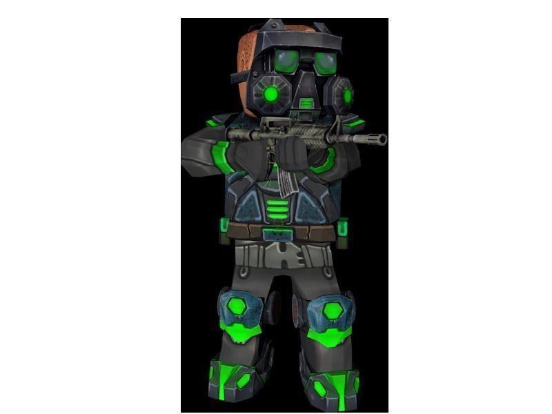 Z-solider character with gun Low-poly 3D model_1