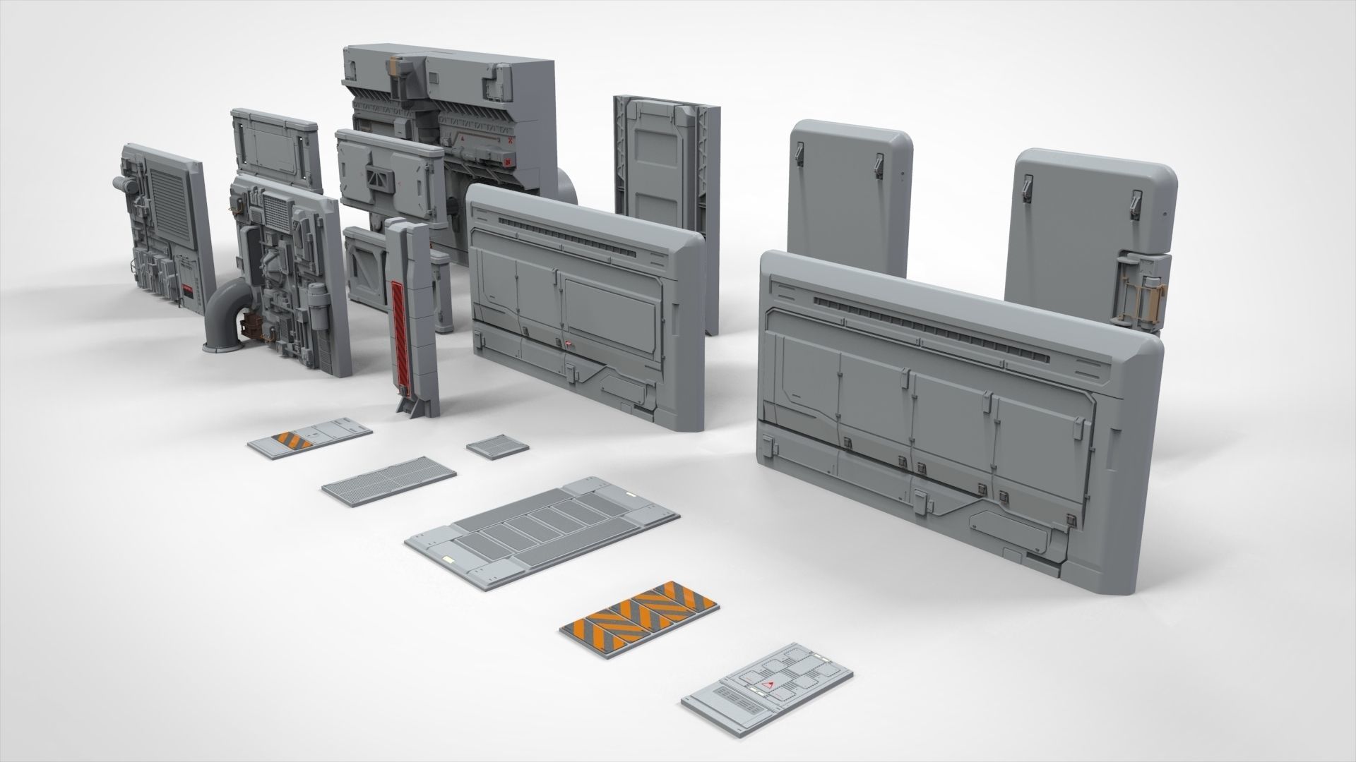 sci-fi Architecture kitbash 8 3D model_4