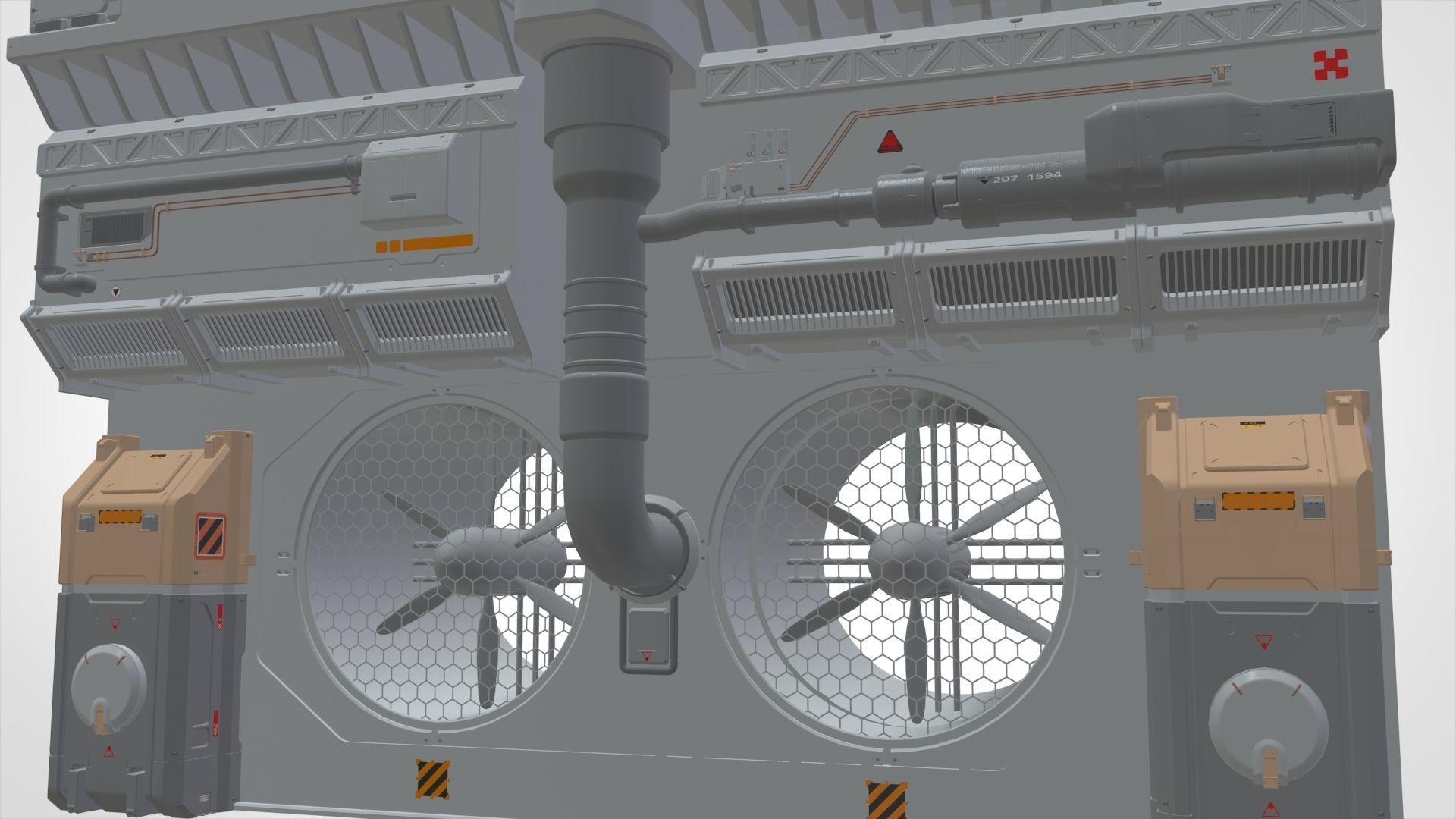 sci-fi Architecture kitbash 8 3D model_8