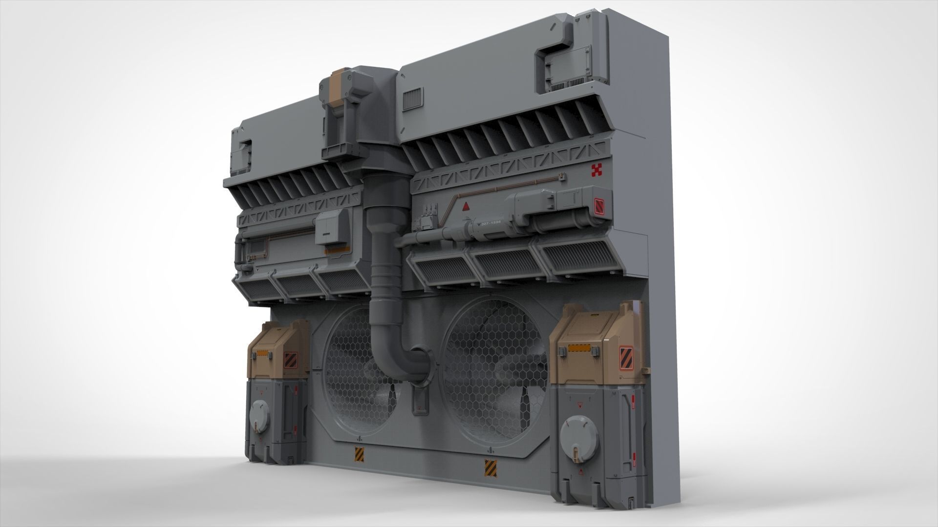 sci-fi Architecture kitbash 8 3D model_7