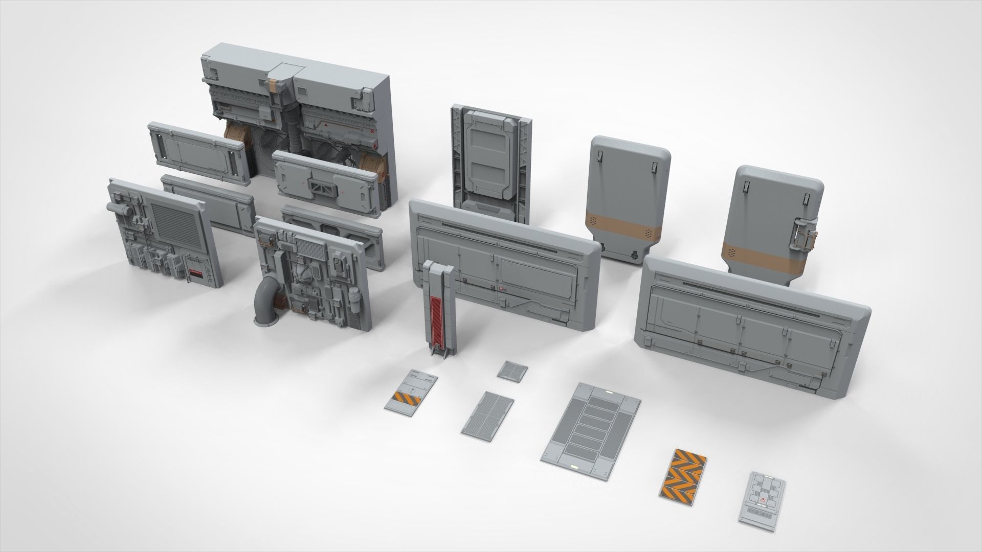sci-fi Architecture kitbash 8 3D model_2