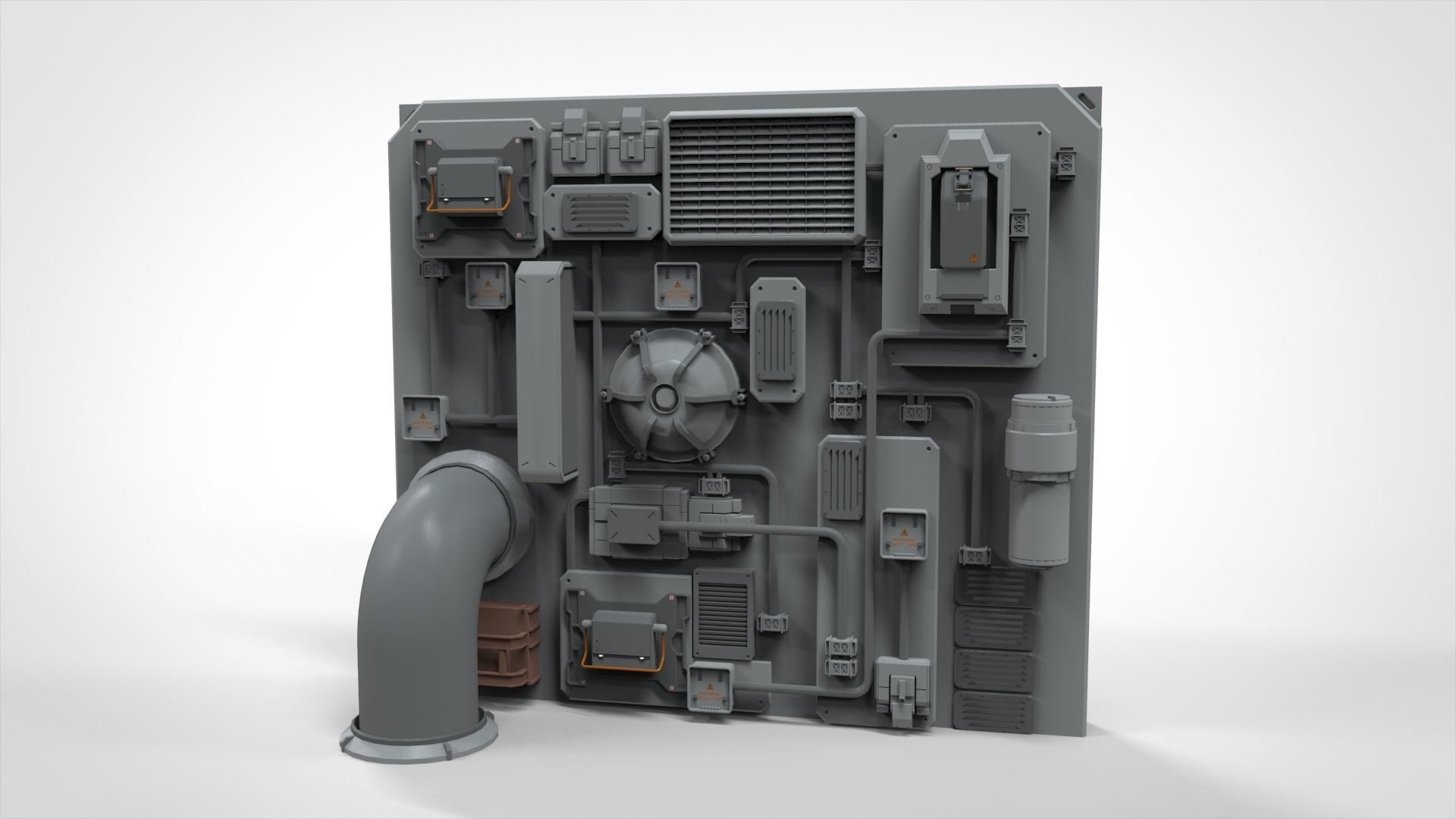 sci-fi Architecture kitbash 8 3D model_11