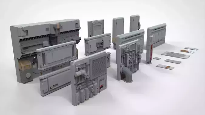 sci-fi Architecture kitbash 8 3D model