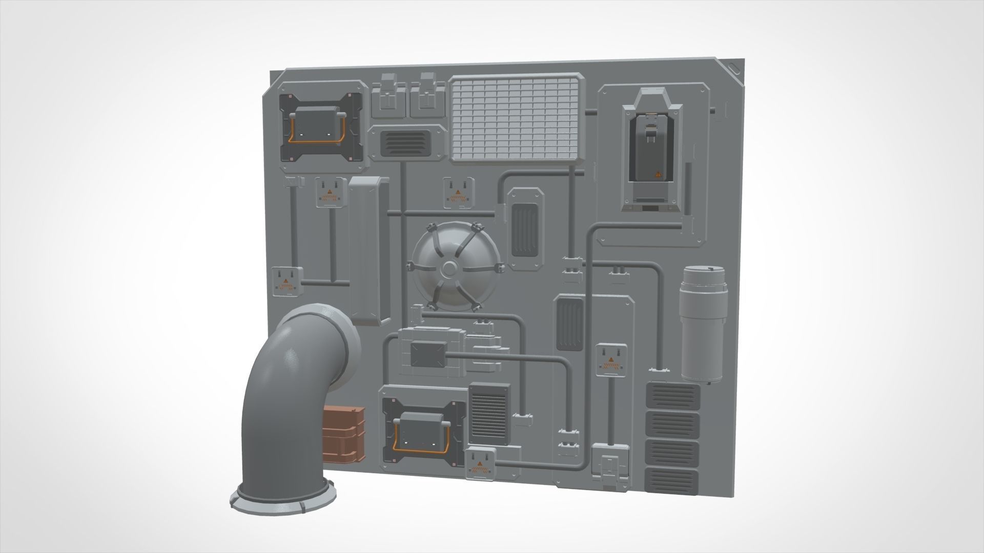 sci-fi Architecture kitbash 8 3D model_12