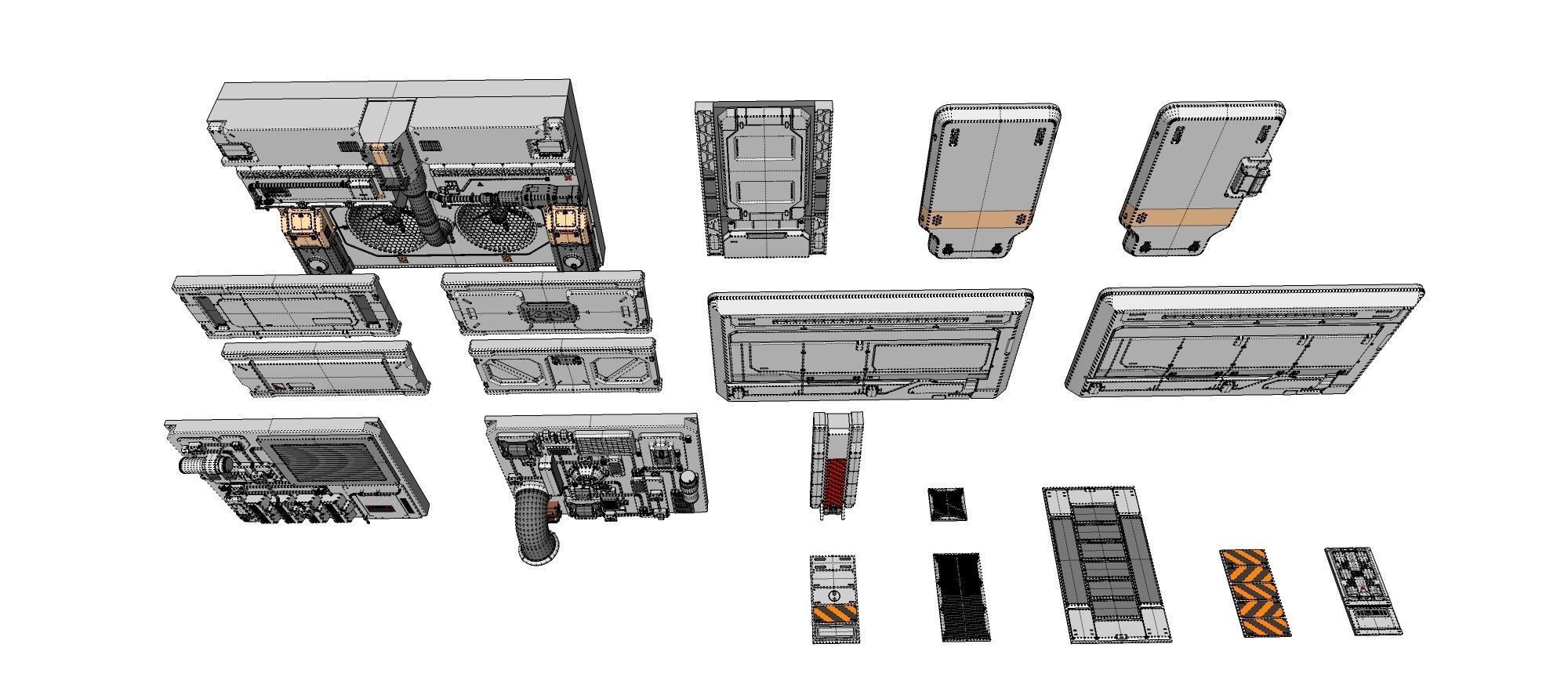 sci-fi Architecture kitbash 8 3D model_19
