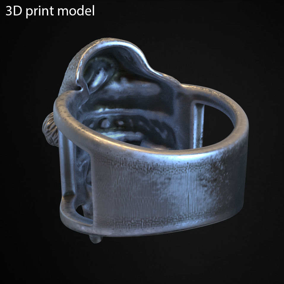 skull ring jewelry santa claus vol2 3D print model_4