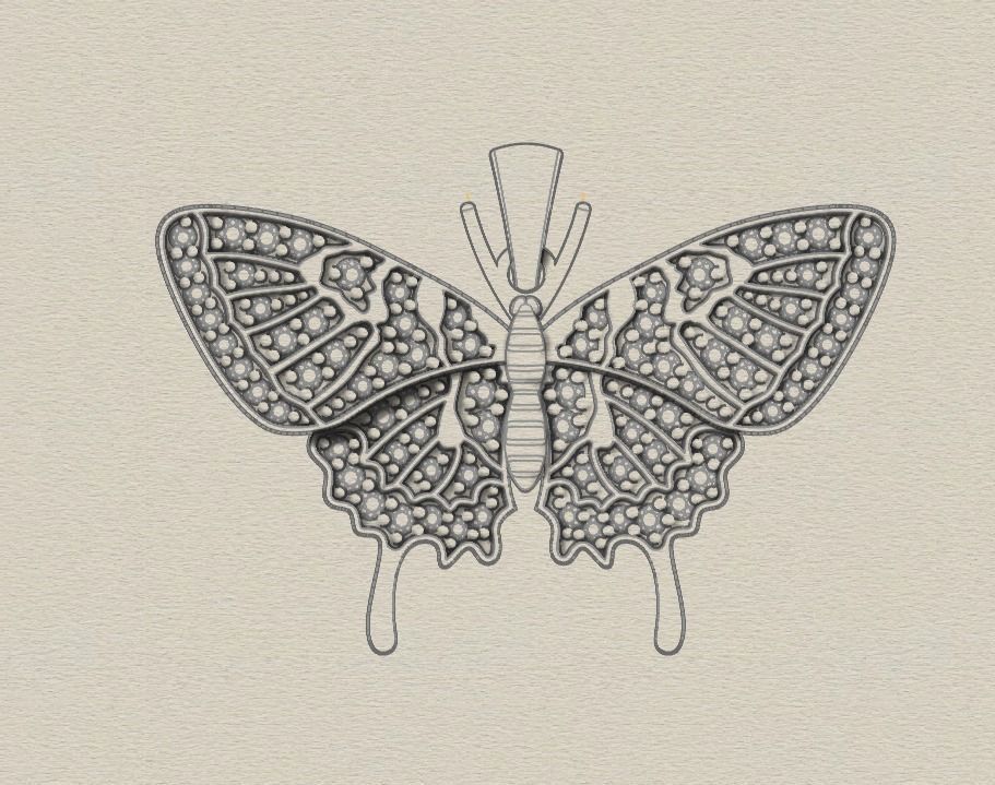 Butterfly New Idea Pendant 3D print model_5