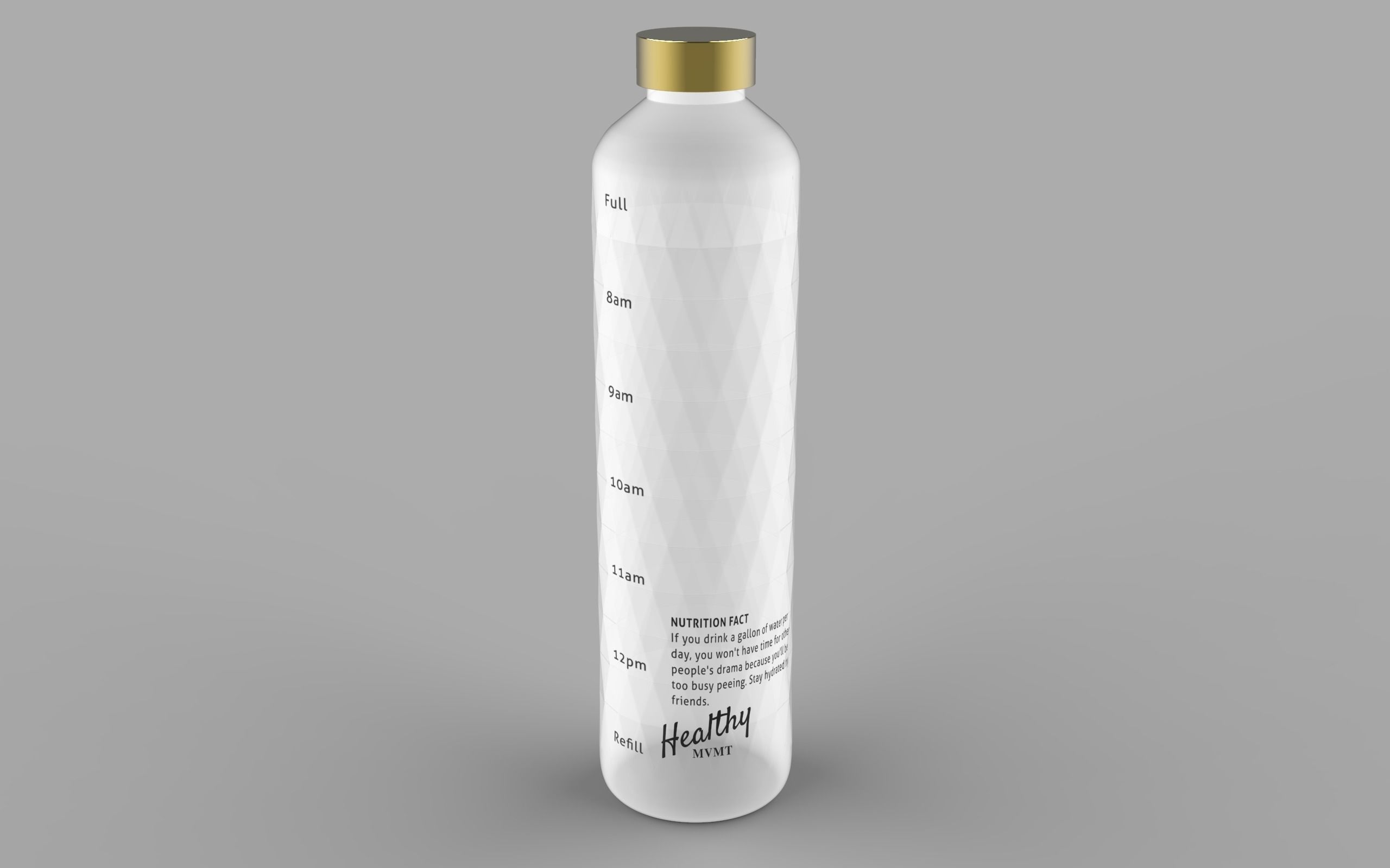 water bottle Low-poly 3D model_7