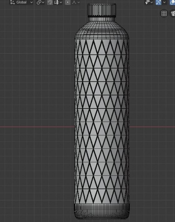 water bottle Low-poly 3D model_5