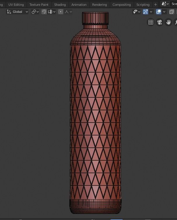 water bottle Low-poly 3D model_3