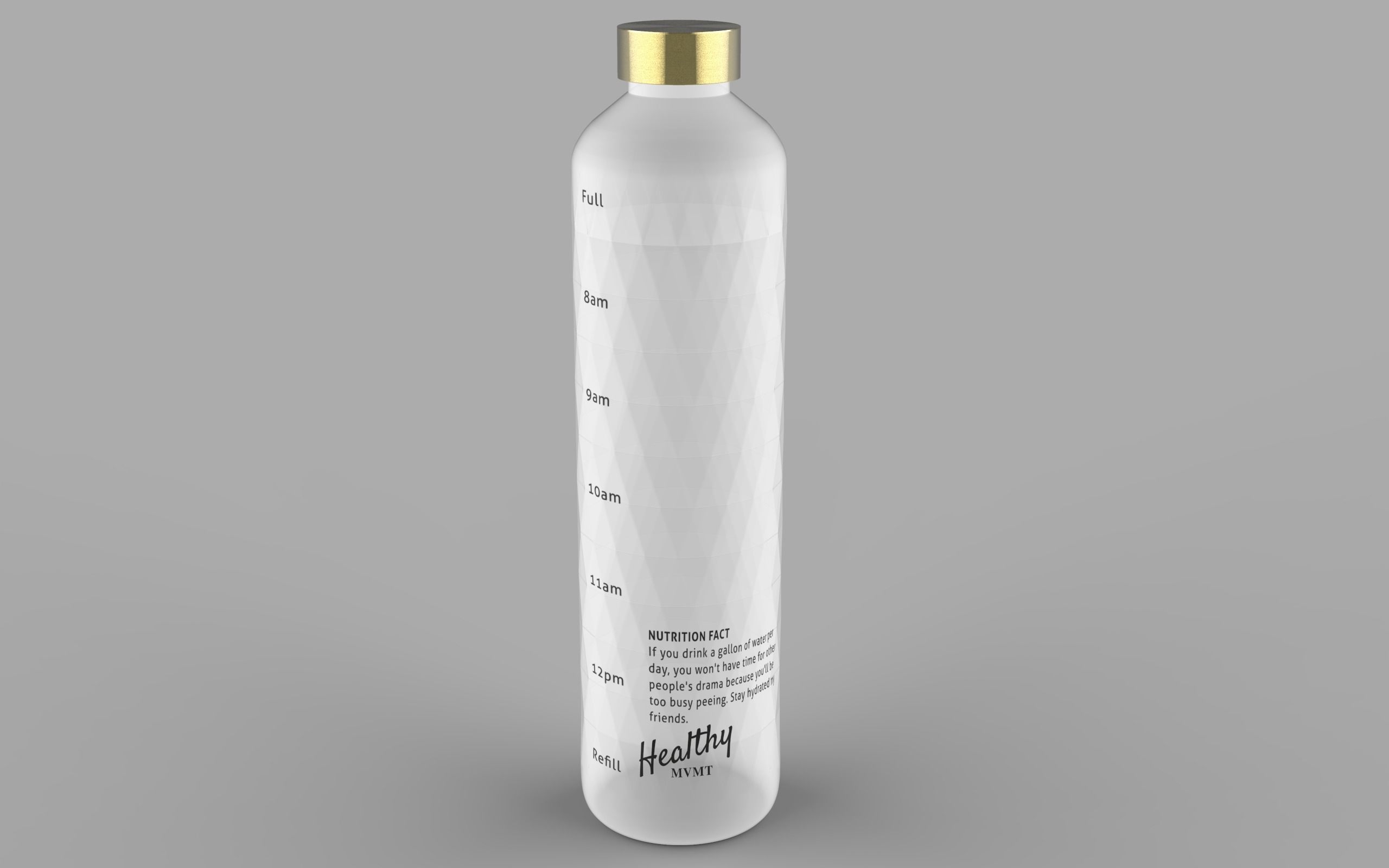 water bottle Low-poly 3D model_6
