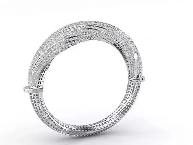 Btwist gold bangle with diamonds