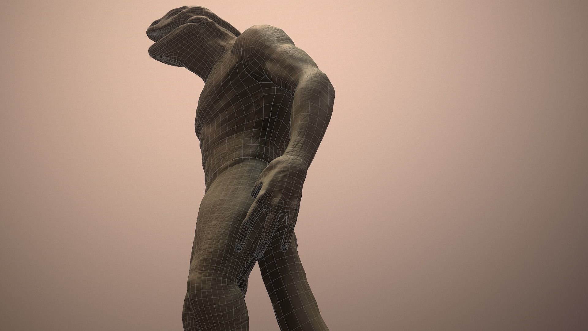 lizard-man humanoid creature Low-poly 3D model_14