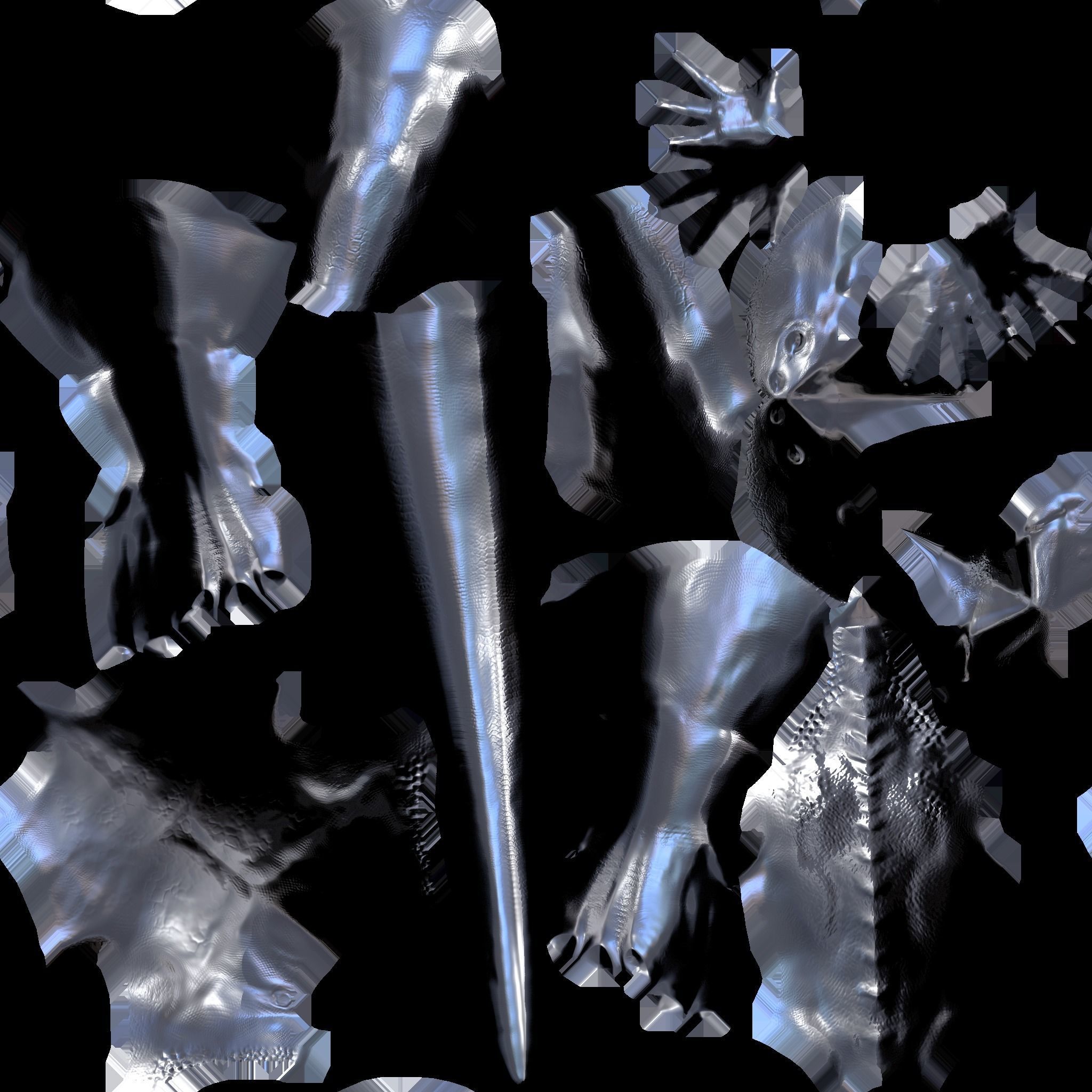 lizard-man humanoid creature Low-poly 3D model_19