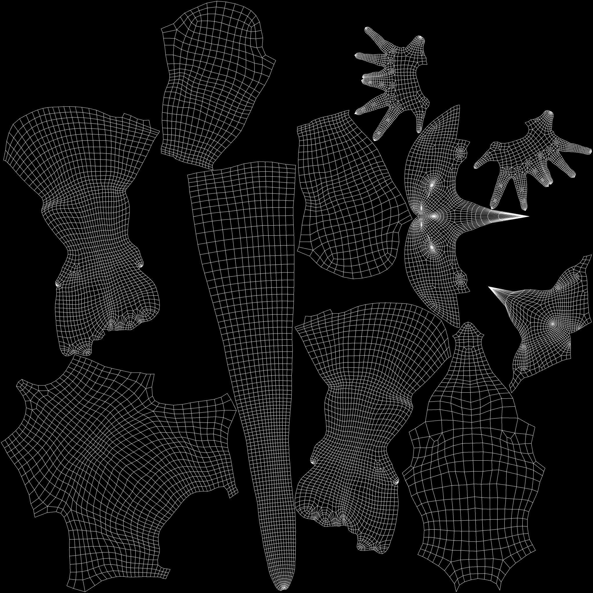 lizard-man humanoid creature Low-poly 3D model_21