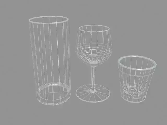 glasses set of wire wine