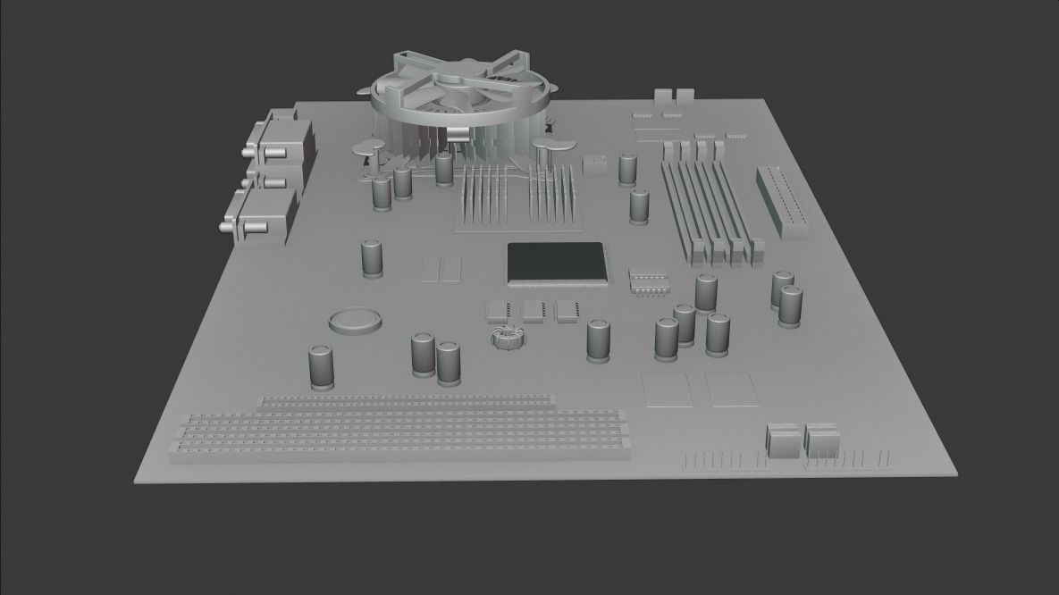 Motherboard cpu board 3D model_17