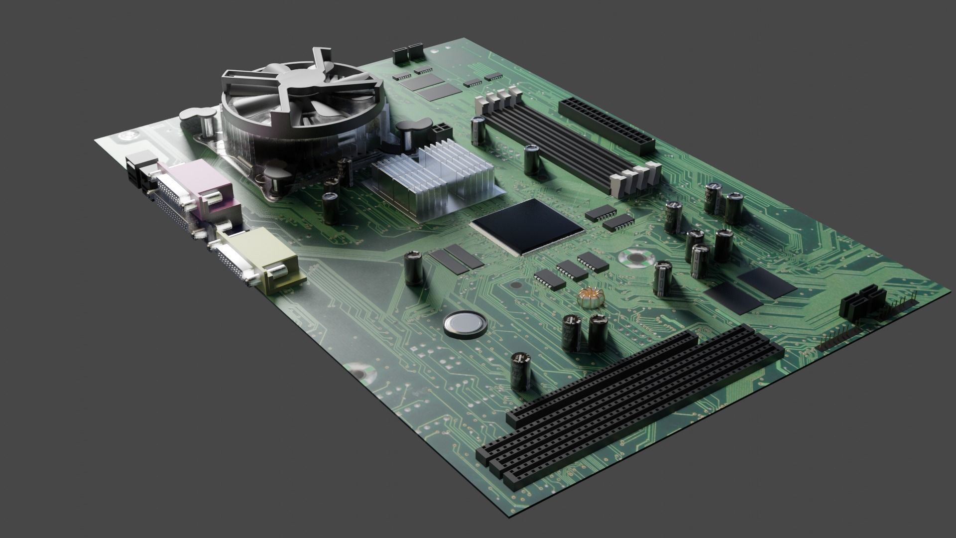 Motherboard cpu board 3D model_11