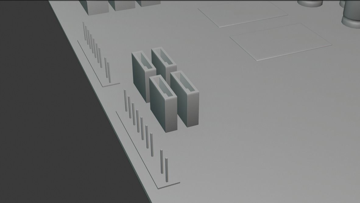 Motherboard cpu board 3D model_20