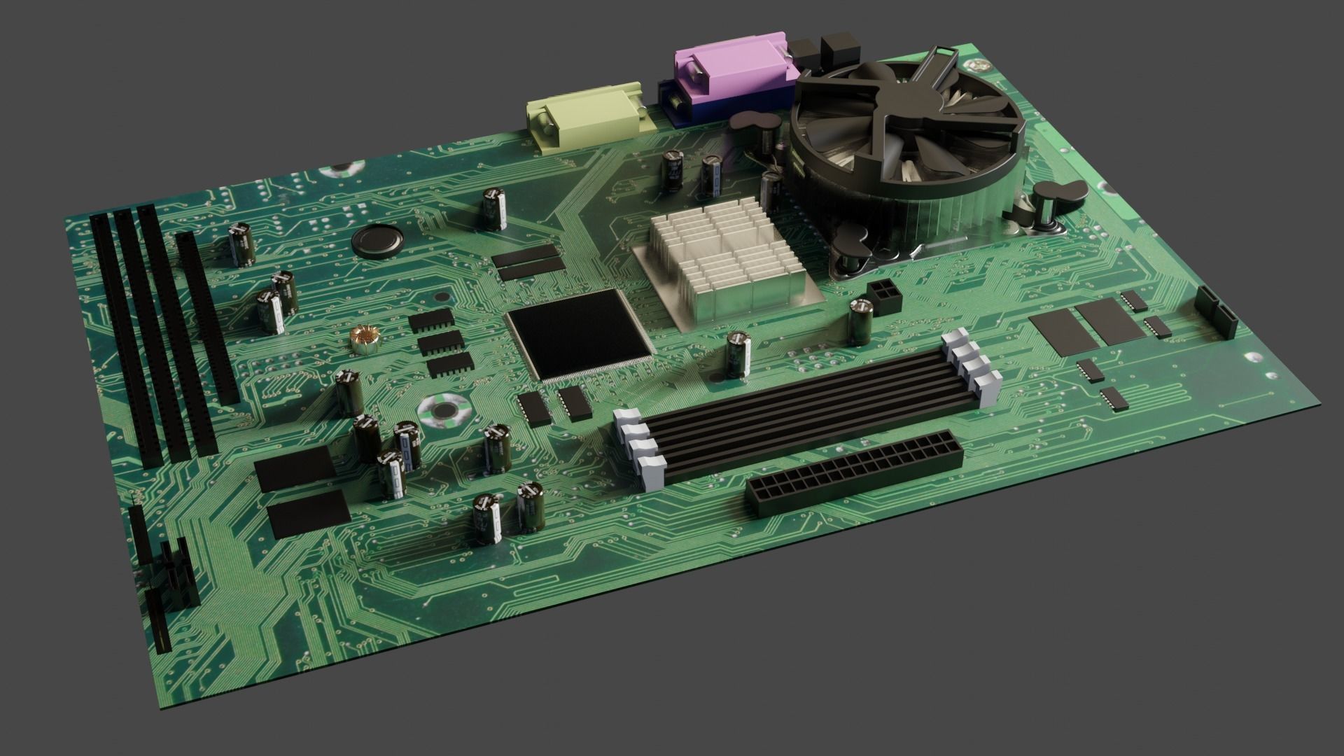 Motherboard cpu board 3D model_12