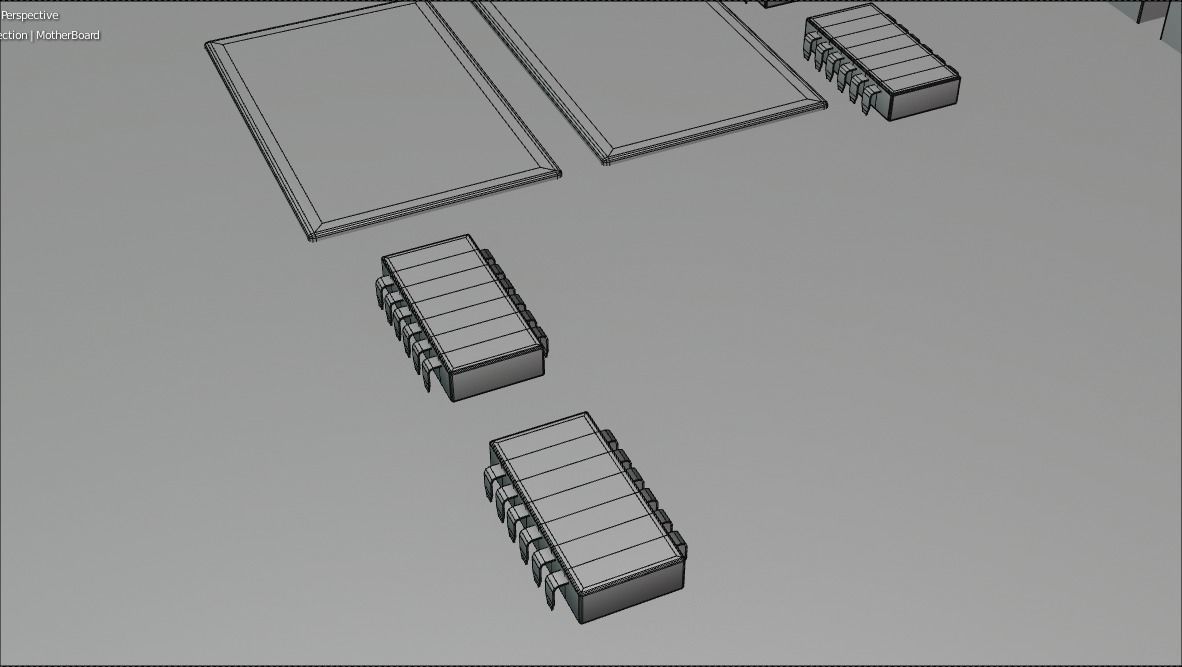 Motherboard cpu board 3D model_35