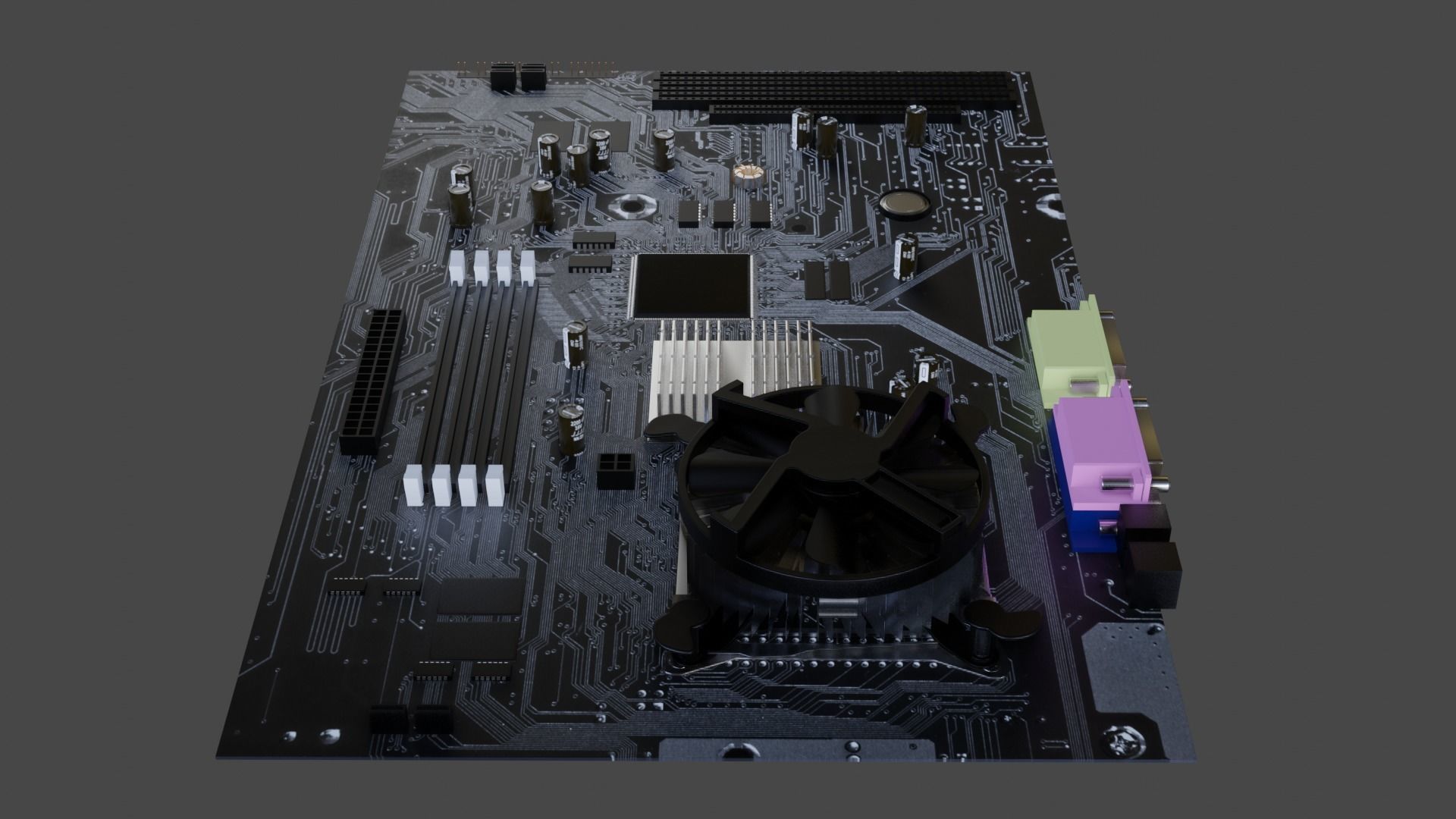 Motherboard cpu board 3D model_8