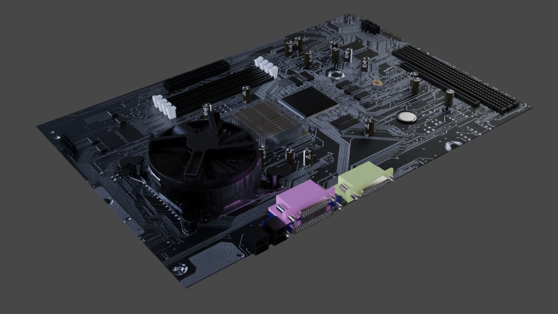 Motherboard cpu board 3D model_5