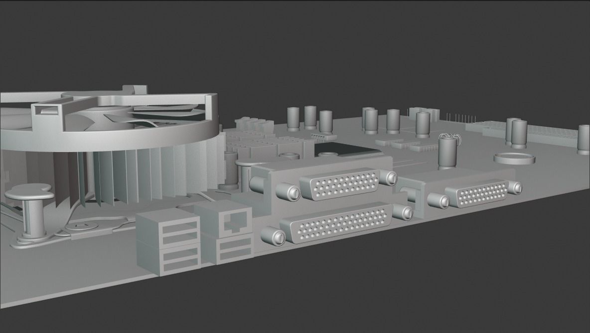 Motherboard cpu board 3D model_42