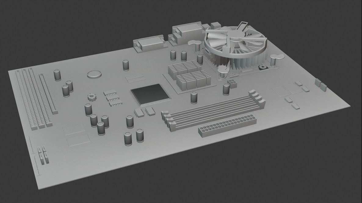 Motherboard cpu board 3D model_19