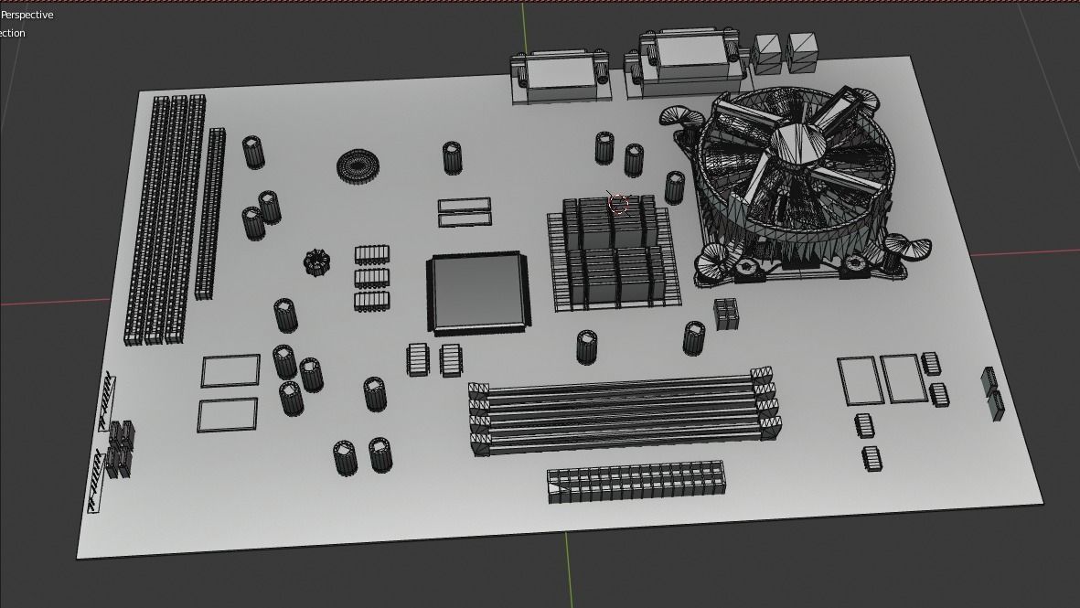 Motherboard cpu board 3D model_39