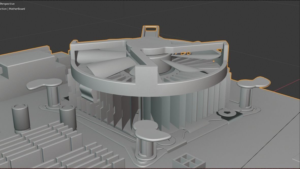 Motherboard cpu board 3D model_28