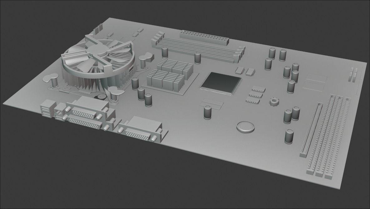 Motherboard cpu board 3D model_16
