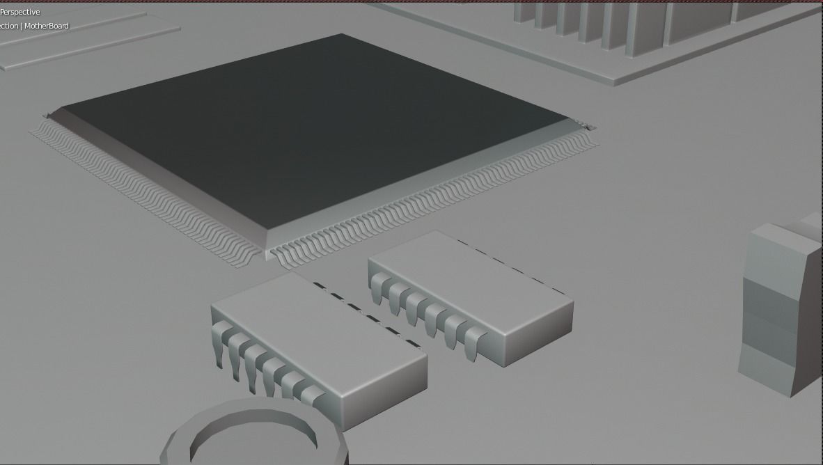 Motherboard cpu board 3D model_23